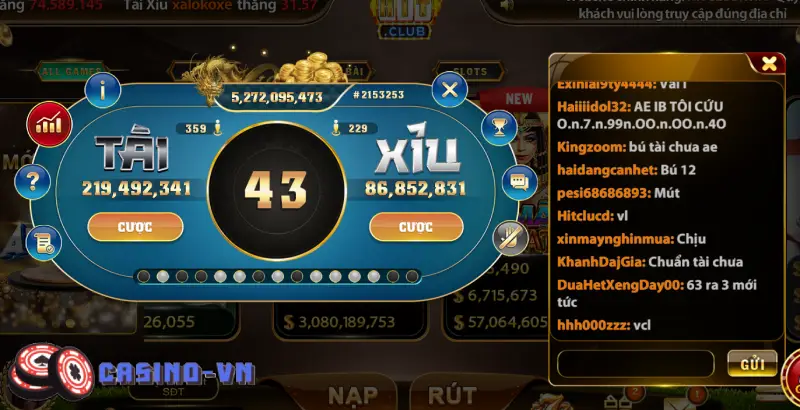 Giao diện game Hit Club