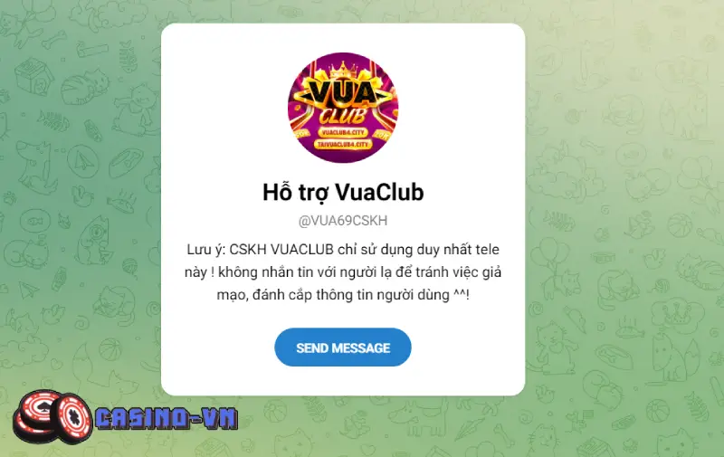 Liên hệ VUA CLUB qua telegram